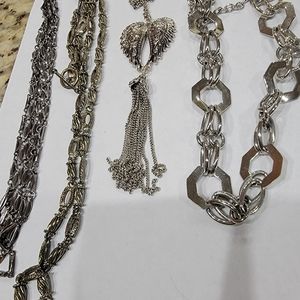 Silver tone necklaces